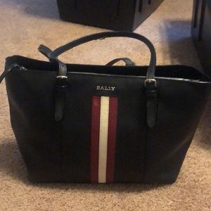 Bally Supra Central Stripe Leather Tote